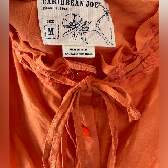 Caribbean Joe Orange Cropped Top Size Medium - Picture 7 of 7